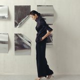 Evening Blue Funnel Neck Jacket