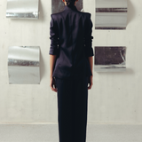 Evening Blue Funnel Neck Jacket