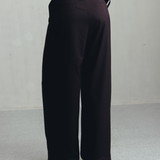 Seal Brown Waist Pleated Trousers