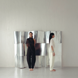 Antique White Crepe Barrel Pants