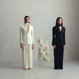 Antique White Scarf Blazer