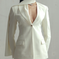 Antique White Scarf Blazer