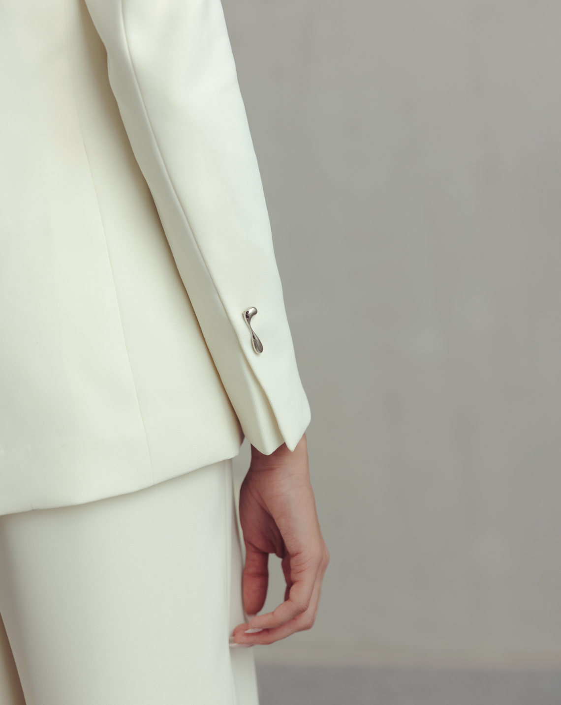 Antique White Scarf Blazer