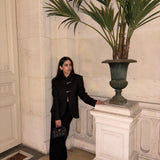 Noir Mandarin Jacket & Pencil Skirt