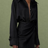 Black Deep Neck Shirt