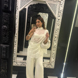 Kritika Kamra x Antique White Top, Pant & Bralette
