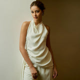 Ananya Panday x Antique White Cowl Top & Trouser