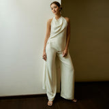 Ananya Panday x Antique White Cowl Top & Trouser