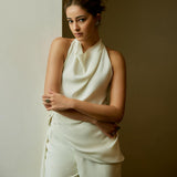 Ananya Panday x Antique White Cowl Top & Trouser