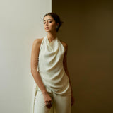 Ananya Panday x Antique White Cowl Top & Trouser