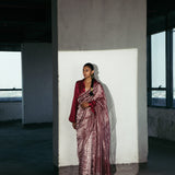 Mallika Dua x Boysenberry Tissue Sari