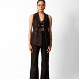 Noir Organza Vest and Pants