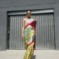 Lime Yellow Pyschdelic Sari