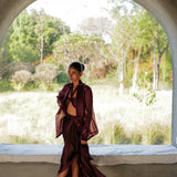 Kareena Kapoor x Baked Clay Organza Blazer With Drape Skirt