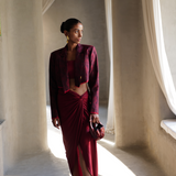 Sceptre Red Cropped Blazer With Skirt