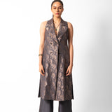 Gray Double Breasted Set