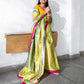 Lime Yellow Pyschdelic Sari