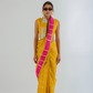Sunset Gold Checked Sari