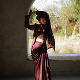 Kareena Kapoor x Baked Clay Organza Blazer With Drape Skirt