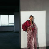 Mallika Dua x Boysenberry Tissue Sari