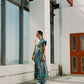 Gunmetal Gray Striped Sari