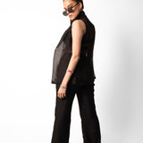 Noir Organza Vest and Pants