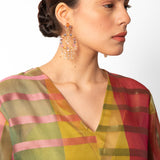 Chartruese Green Striped Kurta Set