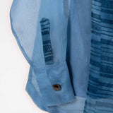Parisian Blue Block Print Organza Shirt