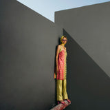 Chartreuse Green Long Top & Pants