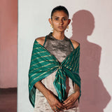 Metallic Black Halter Neck Scarf Set