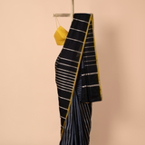 Black Olive Displaced Striped Sari