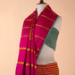 Coral Pink Displaced Stripe Sari