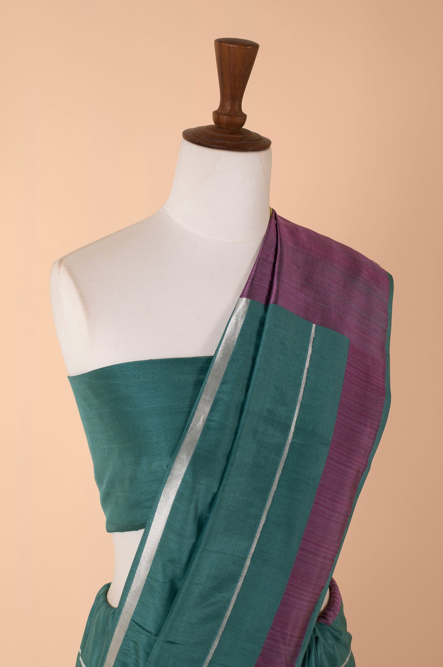 Summer Green Colorblocked Sari