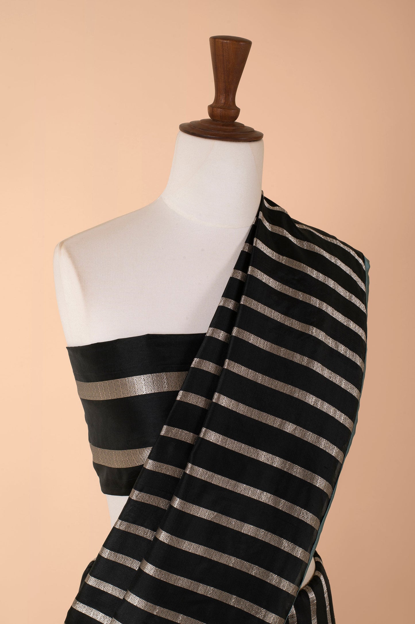Black Onyx Full Stripe Sari