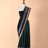 Black Colorblocked Sari