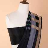 Black Colorblocked Sari