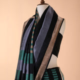 Black Colorblocked Sari