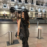 Noir Organza Vest and Pants