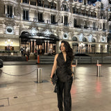 Noir Organza Vest and Pants