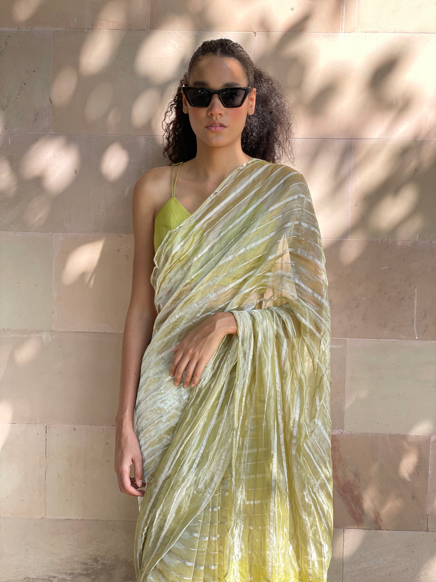 Lime Tissue Saree