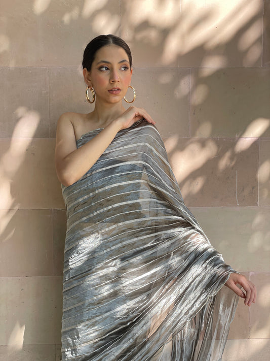 Charcoal Tissue Sari