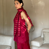 Ruby Red Halter Neck Scarf Set