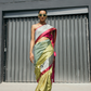 Lime Yellow Pyschdelic Sari